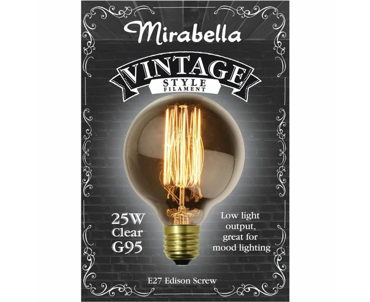 Mirabella Vintage Filament Globe G95 E27 25W