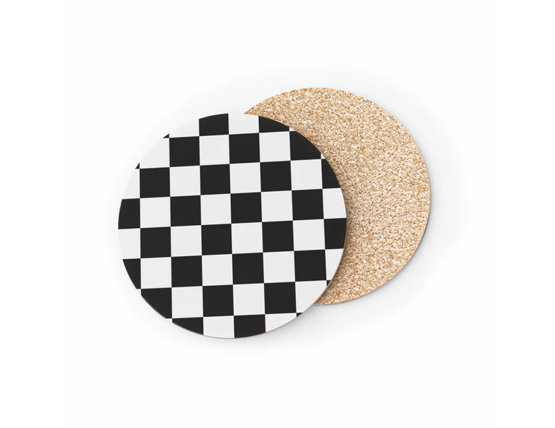 Stubbyz Small Checkerboard Coaster - Round, 1 piece