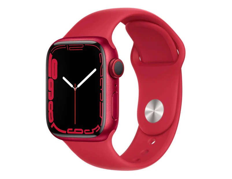 Apple Watch Series 7 41mm (GPS + Cellular) Red Aluminium Case w/ Red Sport Band