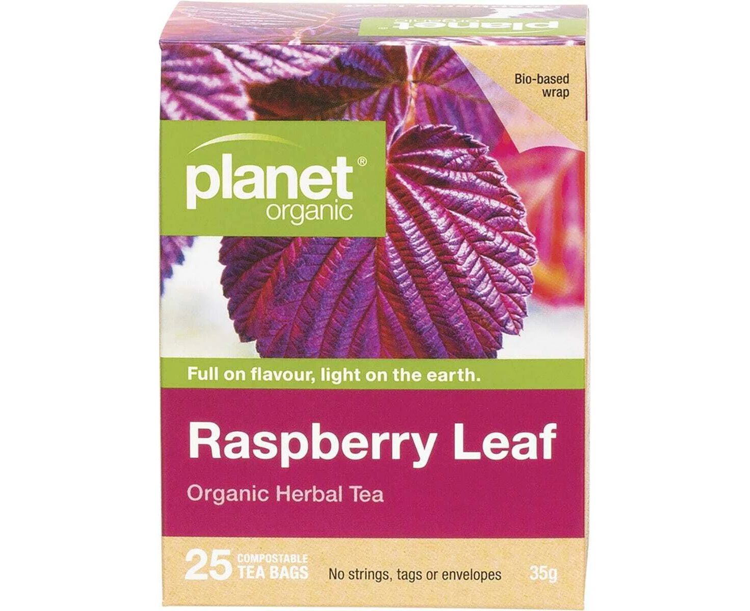 Herbal Tea Bags, 25 Pieces (Raspberry Leaf)