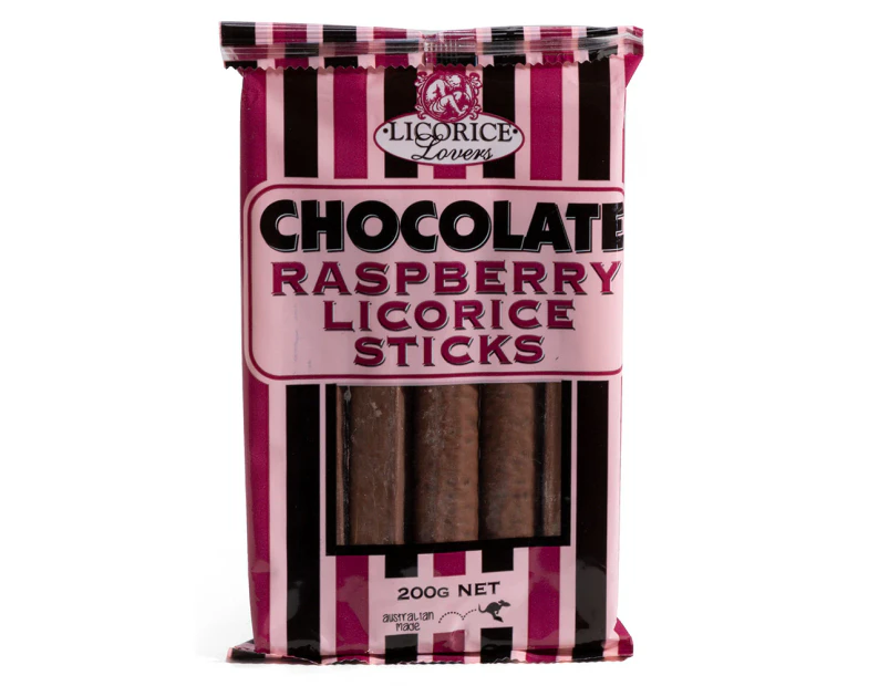 Licorice Lovers Chocolate Coated Raspberry Licorice 200g