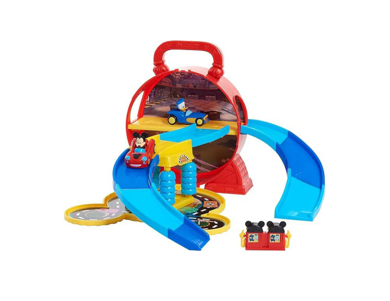 Disney Junior Mickey Mouse Stow N' Go Racing Track Kids Toy Playset w/Cars 5+