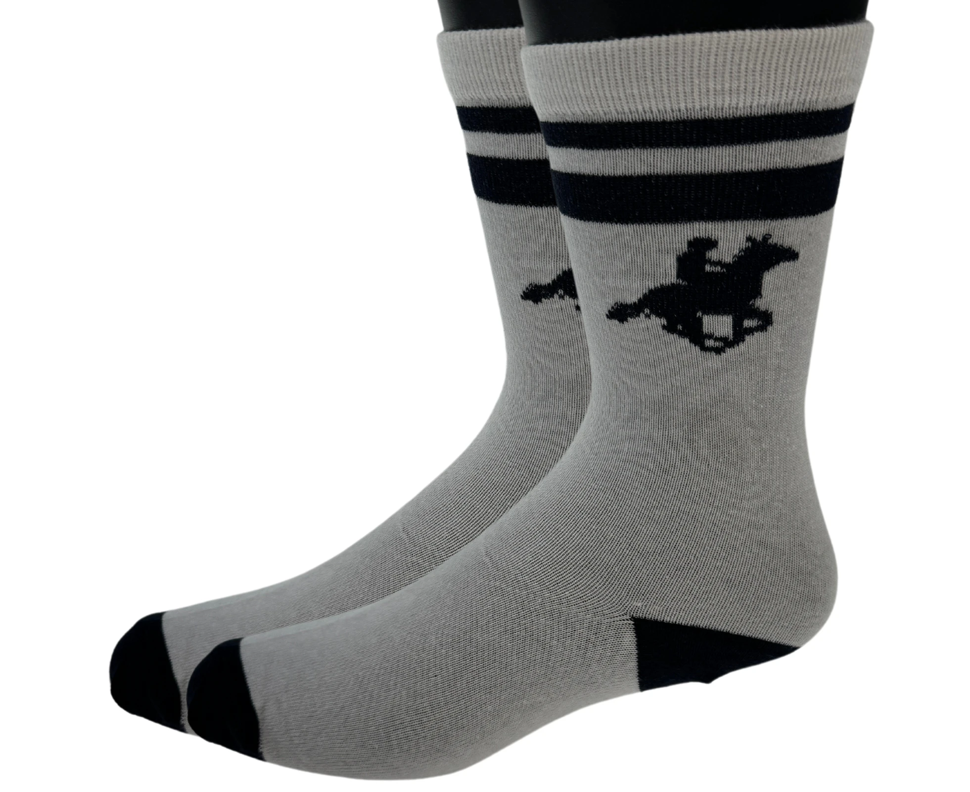 U.S. Polo Assn. Livergy Mens Crew Socks - White/Navy - 1 Pack of 3 Pairs