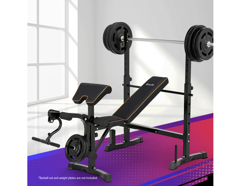 Everfit Weight Bench 10 in 1 Bench Press Home Gym Station 330kg Capacity