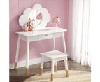 Keezi Kids Dressing Table Chair Set Vanity Makeup Wooden Leg Mirror Drawer