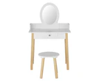 Keezi Kids Dressing Table Chair Set Wooden Leg Vanity Makeup Drawer Mirror