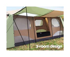 Weisshorn Instant Up Camping Tent 10 Person Outdoor Family Hiking Tents 3 Rooms