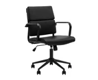 Clement Office Chair Mobile Task Chair with arms Black PU leather