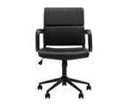 Clement Office Chair Mobile Task Chair with arms Black PU leather