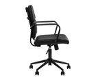 Clement Office Chair Mobile Task Chair with arms Black PU leather