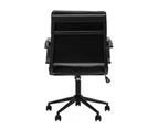 Clement Office Chair Mobile Task Chair with arms Black PU leather