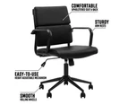 Clement Office Chair Mobile Task Chair with arms Black PU leather