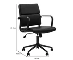 Clement Office Chair Mobile Task Chair with arms Black PU leather