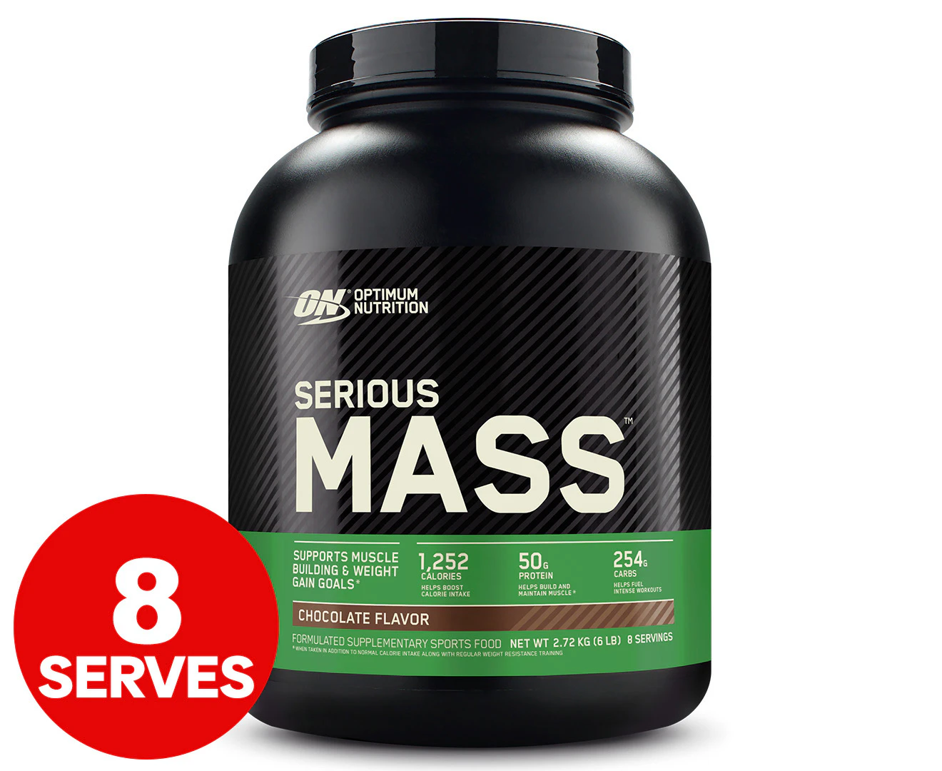 Optimum Nutrition Serious Mass Protein Powder Chocolate 2.72kg / 8 Serves