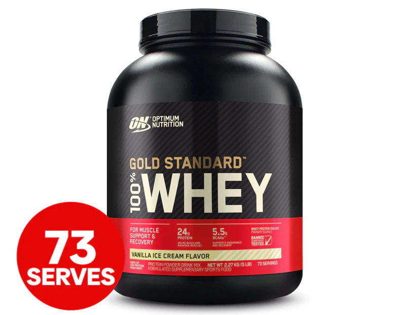Optimum Nutrition Gold Standard 100% Whey Protein Powder Vanilla Ice Cream 2.27kg