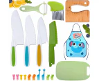 Kids Safe Knife Set -19 Pieces Montessori Kitchen Tools for Toddlers