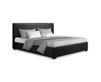 Artiss Bed Frame Queen Size Gas Lift Black NINO