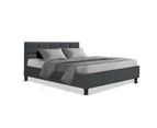 Artiss Bed Frame Queen Size Charcoal TINO