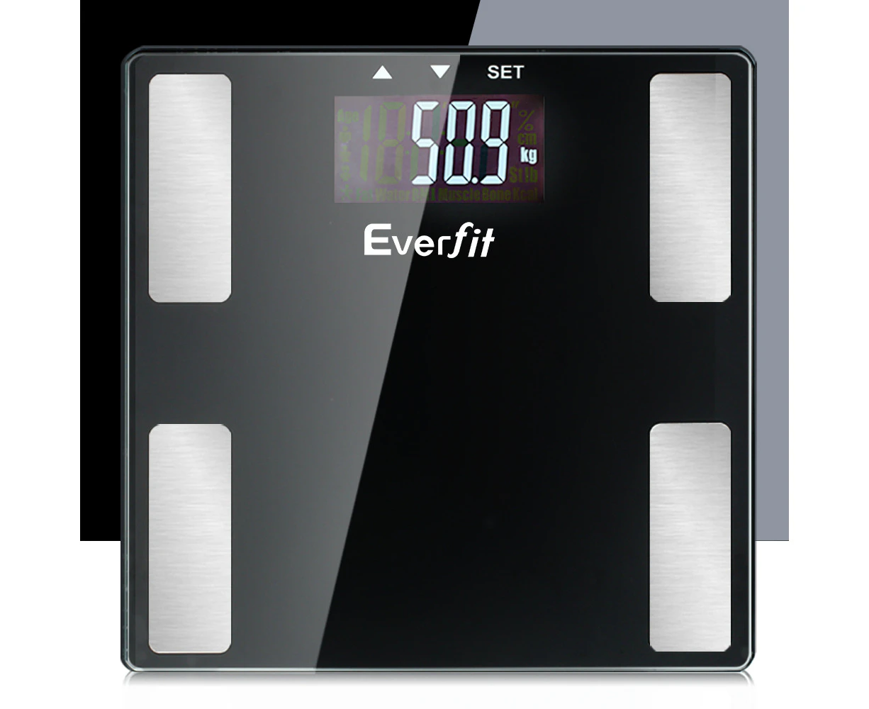 Everfit Body Fat Bathroom Scale Weighing BMI Monitor Gym 180KG