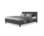 Artiss Bed Frame Queen Size Charcoal TINO