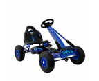 Rigo Kids Pedal Go Kart Ride On Toys Racing Car Rubber Tyre Blue