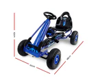 Rigo Kids Pedal Go Kart Ride On Toys Racing Car Rubber Tyre Blue