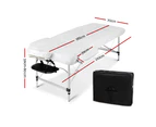 Zenses Massage Table 70cm Portable 2 Fold Aluminium Beauty Bed Black