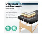 Danoz Direct - Zenses Massage Table 70cm Portable 3 Fold Wooden Beauty Bed Black