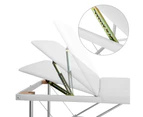 Zenses Massage Table 75cm Portable 3 Fold Aluminium Beauty Bed White