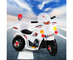 Rigo Kids Electric Ride On Police Motorcycle Motorbike 6V Battery White