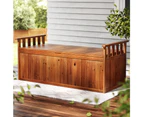 Gardeon Outdoor Storage Bench Box 129cm Wooden Garden Toy Chest Sheds Patio Furniture XL Natural