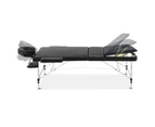 Zenses Massage Table 80cm Portable 3 Fold Aluminium Beauty Bed Black