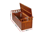 Gardeon Outdoor Storage Bench Box 129cm Wooden Garden Toy Chest Sheds Patio Furniture XL Natural