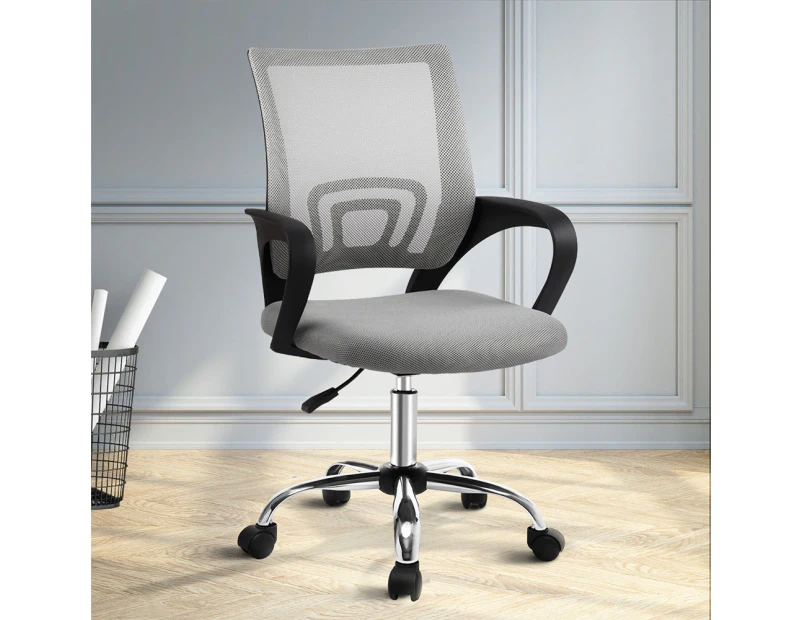 Artiss Mesh Office Chair Mid Back Grey