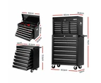 Giantz 16 Drawer Tool Box Cabinet Chest Storage Toolbox Garage Organiser Black