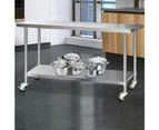 Cefito 1829x610mm Stainless Steel Kitchen Bench with Wheels 430