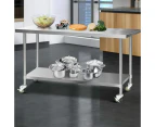 Cefito 1829x760mm Stainless Steel Kitchen Bench with Wheels 430