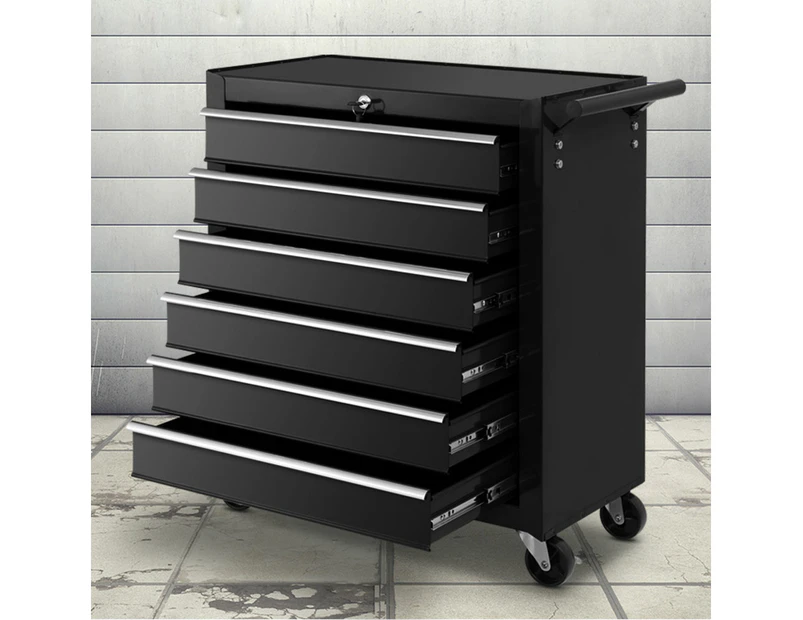 Giantz 6 Drawer Tool Box Cabinet Chest Trolley Cart Garage Toolbox Storage