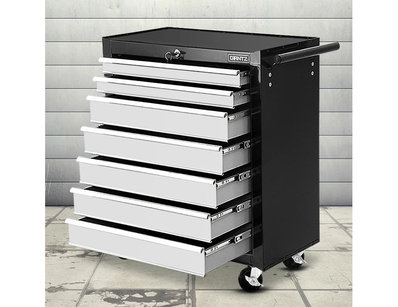 Giantz 7 Drawer Tool Box Cabinet Chest Trolley Storage Garage Toolbox Grey