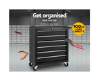 Giantz 6 Drawer Tool Box Cabinet Chest Storage Toolbox Garage Organiser Black