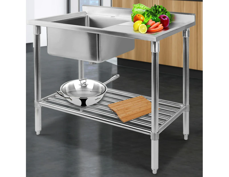 Cefito 100x60cm Stainless Steel Sink Bench Kitchen 304