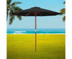 Instahut 2.7m Outdoor Umbrella Pole Umbrellas Beach Garden Sun Stand Patio Black