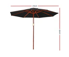 Instahut 2.7m Outdoor Umbrella Pole Umbrellas Beach Garden Sun Stand Patio Black