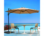 Instahut 3m Outdoor Umbrella Cantilever 360 Degree Tilt Beach Roma Beige