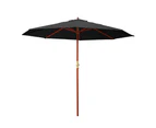 Instahut 3m Outdoor Umbrella Pole Umbrellas Beach Garden Sun Stand Patio Black