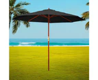 InstaHut 3m Outdoor Umbrella Pole Umbrellas Beach Garden Sun Stand Patio Black