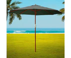 InstaHut 3m Outdoor Umbrella Pole Umbrellas Beach Garden Sun Stand Patio Charcoal