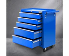 Giantz 5 Drawer Tool Box Cabinet Chest Trolley Box Garage Storage Toolbox Blue