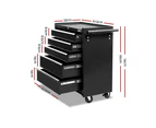 Giantz 5 Drawer Tool Box Cabinet Chest Trolley Box Garage Storage Toolbox Black