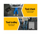 Giantz 7 Drawer Tool Box Cabinet Chest Trolley Toolbox Garage Storage Grey